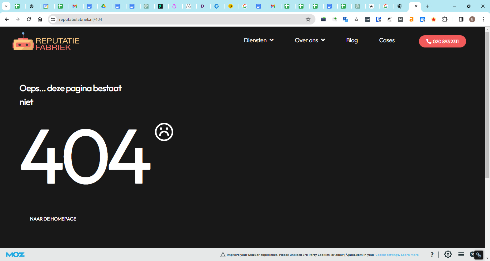 404 pagina van Reputatiefabriek