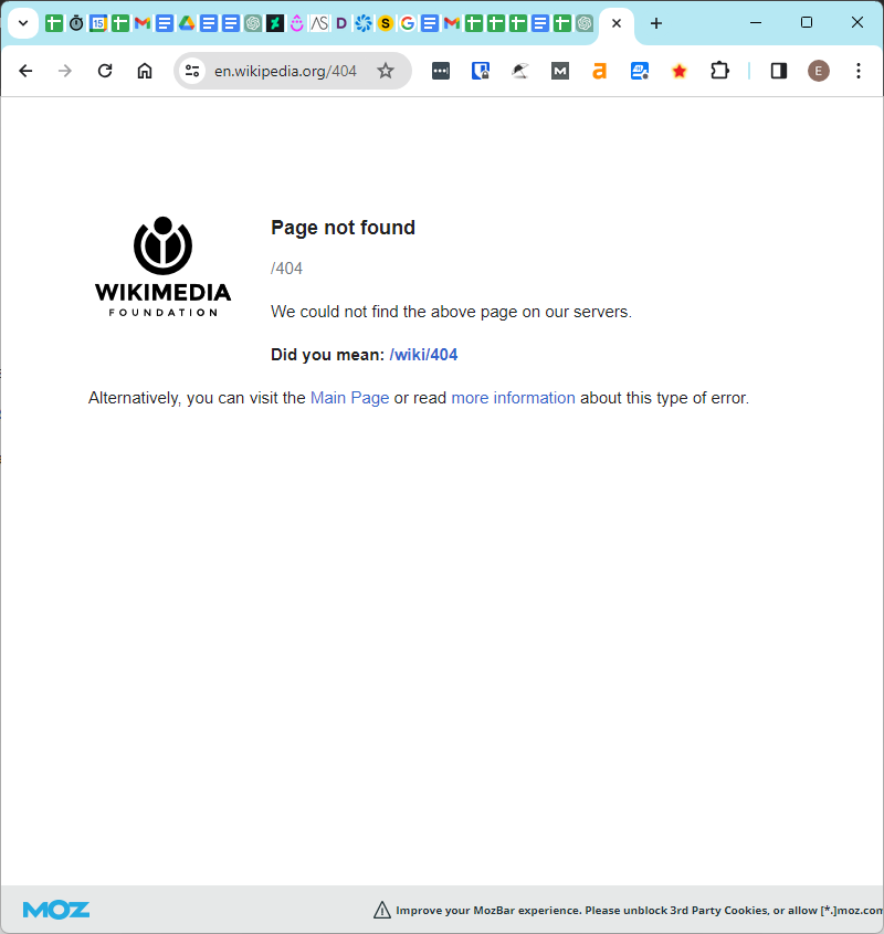 Wikipedia 404 bericht